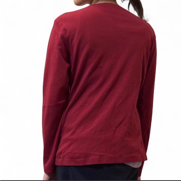 L L Bean Deep Red Long Sleeve Tee - Picture 3 of 4
